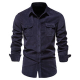 mens clothing styles Men's Autumn Cotton Basic Japanese Corduroy Men's Business Shirt Slim Fit Casual Shirt Men