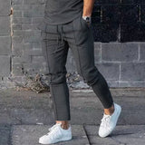 Sports Spring and Autumn Casual Pants High Street Pants Solid Color Slim Fit Car Folding Men's Casual Pants