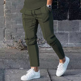 Sports Spring and Autumn Casual Pants High Street Pants Solid Color Slim Fit Car Folding Men's Casual Pants
