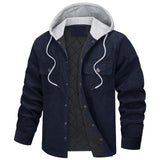 Corduroy Men's Cotton-Padded Coat Hooded Long Sleeve Cotton and Thickening Multi-Pocket Warm Cotton-Padded Coat Men