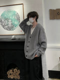 joker costume female outfit Knitted Cardigan Coat Men's Autumn Lazy V-neck Sweater Oversize Korean Style Loose Top