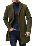 fall mens outfits European Size Men's Woolen Coat Men's Woolen Mid-Length Trench Coat Multi-Color Multi-Size