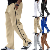 Casual Sports Breasted Pants Men's Autumn Loose Straight Drawstring plus Size Trousers