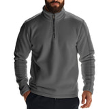 Autumn and Winter Men's Polar Fleece Half Zipper Stand Collar Long Sleeve Solid Color Sweater Size