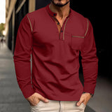 Spring and Summer Men's Long-Sleeved Stand Collar Polo Shirt Sweater Men's Bottoming Shirt