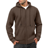 Men's Zipper Sweater Fleece-lined Hoodie Sports Sweater Jacket Men's Casual Fleece-lined Top