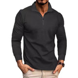 Autumn Twill Jacquard Polo Shirt Half Zipper Long Sleeve Men's Sports Polo Shirt Men