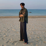 Men's Summer Pants Thin Korean Style Trendy Loose Casual Trousers Wide Leg Pants Straight Drape Western