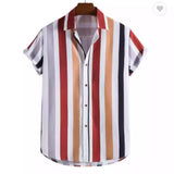 frat boy outfits Spring New Men's Striped Short-Sleeved Shirt Comfortable Casual Men's Clothing