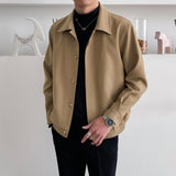 2000s fashion Spring and Autumn Men's Casual Apricot Lapel Jacket Loose Korean Style Trendy Short Profile Jacket