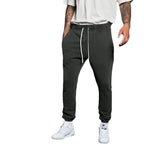 outfits for men New Men's Sports Solid Color Casual Trousers Outdoor Fashion Loose plus Size Ankle-Tied Sweatpants