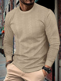 Autumn Men's Solid Color round Neck Long-Sleeved Sweater Men's Twist Pullover Sweater