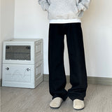 casual outfits White Workwear Casual Pants Men's Spring and Autumn Retro Loose Wide-Leg Pants Straight Draping Mop Pants