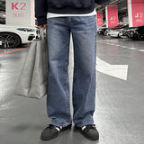 Riolio - DENIM WIDE STRAIGHT JEANS - chill guy 90s fashion mens fashion