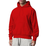 Autumn and Winter Men's Sports Solid Color Fleece Sweater Men's Hoodie