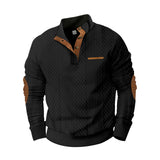 Autumn and Winter Men's Outdoor Jacket Jacquard Plaid Casual Stand Collar Long-Sleeved Sweater Men