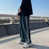 mens outfits Casual Sports Pants Men's and Women's Same Hong Kong Style Ins Straight Wide-Leg Pants Youth Fashion Loose Long Pants