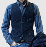 fall outfits men Workwear American Retro Men's Vest Corduroy Vest Casual Jacket British Style