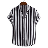 frat boy outfits Spring New Men's Striped Short-Sleeved Shirt Comfortable Casual Men's Clothing