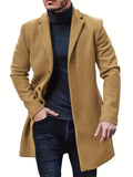 fall mens outfits European Size Men's Woolen Coat Men's Woolen Mid-Length Trench Coat Multi-Color Multi-Size
