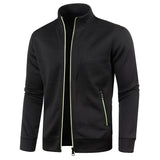 Riolio Autumn Winter Men's Zipper Knit Long Sleeves Thin Cashmere Fashion Top Sweater Coat