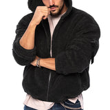 tailgate outfit Men's Winter Double-Sided Arctic Velvet Warm Hooded Zipper Casual Jacket Jacket