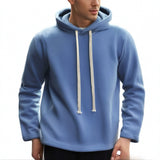 Polar Fleece Hooded Sweater plus Size Men's Autumn and Winter Fleece-lined Warm Sports Pullover Hoodie