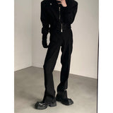 suit Niche High Street Vibe Style Split Micro Horn Suit Pants Men's Draping High Sense Accumulation Mop Pants