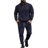 Autumn and Winter Men's Two-Piece Sweater Jacquard Street Fashion Casual Sportswear Suit