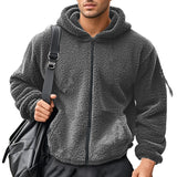 American Men's Double-Sided Arctic Velvet Loose Hooded Zipper High Street Fashion Sweater Jacket Men