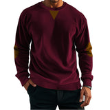 Spring and Autumn European Size Men's round Neck Casual Stand Collar Corduroy Long Sleeve Sweater Men