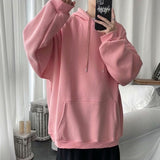 guys clothing styles Multi-Color Autumn and Winter Hooded Pure Sweater Fleece-lined Thickened Korean Style Trendy Loose Warm Male Couple Female Student Class Clothes Jacket