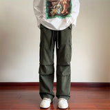 90s fashion men Corduroy Overalls Men's Spring New Loose Straight Pants Trendy All-Match Wide-Leg Sports Casual Trousers