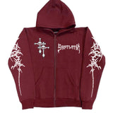 mens hoodies New Gothic Style Skull Cross Printed Dark Cardigan Sweater American Hoodie Oversize Coat