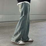 Riolio - DENIM WIDE STRAIGHT JEANS - chill guy 90s fashion mens fashion