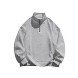 Autumn and Winter Men's Fleece-lined Sweater Stand Collar Half Zipper Long Sleeve European Size Men's Top