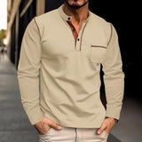 Spring and Summer Men's Long-Sleeved Stand Collar Polo Shirt Sweater Men's Bottoming Shirt