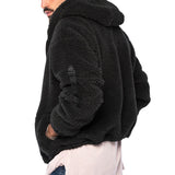 tailgate outfit Men's Winter Double-Sided Arctic Velvet Warm Hooded Zipper Casual Jacket Jacket