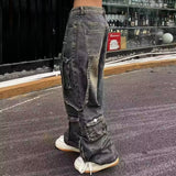 fashion outfits Trendy Youth Jeans Regular High Street Loose Straight Workwear Wide Leg Long Pants