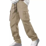 guy outfits 2024 Summer New Men's Overalls Drawstring Multi-Pocket Casual Trousers