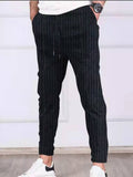 mens clothing styles casual New Striped Ankle-Tied Jogging Pants