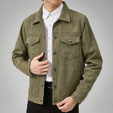 Riolio Suede Jacket Men's Winter Fashion Lapel Jacket Men's Loose Casual Top Men