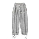 sweatpants outfit men Pants Men's Spring and Autumn Velvet Korean Style Fashionable Color Loose Cropped Casual Pants Hong Kong Style Ankle-Tied Drawstring Straight Pants