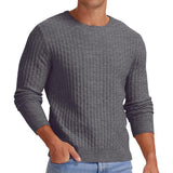 Men's Round Neck Men's Pullover Autumn and Winter Long Sleeve V-neck Twist Thickened Knitted Bottoming Sweater Men