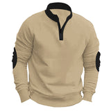 Color Matching Autumn and Winter Loose Casual Fleece-lined Stand Collar Pullover Half Zipper Long Sleeve Sweater