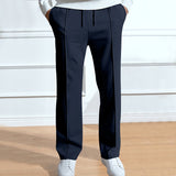 Autumn and Winter Men's Fashion Casual Solid Color Trousers Loose Tight Rope Straight Trousers