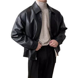 suit Pu Leather Jacket Men's Autumn New Trendy Korean Style Leather Casual Baseball Uniform Motorcycle Jacket