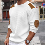 mens fall fashion Autumn and Winter New Men's Sweater round Neck Long Sleeve Stitching Pullover Sweater Slim Sweater