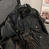 men’s outfits Spring and Autumn Lapel Leather Coat Men's Leather Motorcycle American Retro Youth Casual Jacket