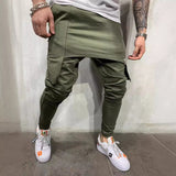 picture day outfit New Men's Slim-Fit Personality Casual Two-Layer Sports Trousers Men